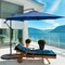 10 Feet Offset Umbrella with 8 Ribs Cantilever and Cross Base Tilt Adjustment